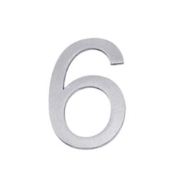 6 Arial Font Pin Fix Door Numeral 76 mm